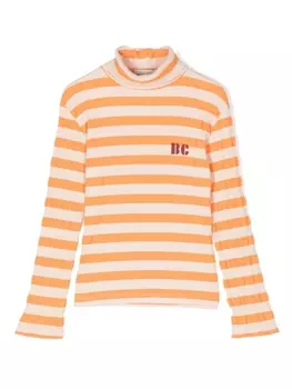 Bobo Choses полосатая футболка в рубчик с логотипом, оранжевый