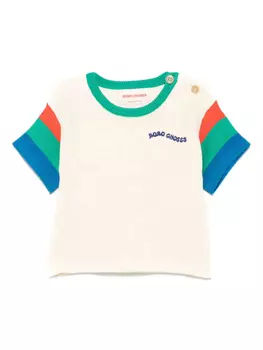 Bobo Choses трикотажная футболка с цветными блоками, нейтральный