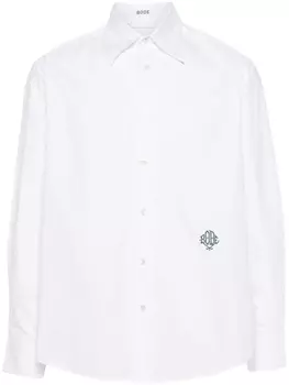 BODE поплиновая рубашка с вышитым логотипом, белый