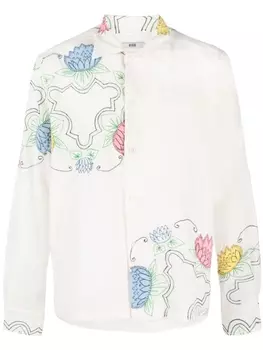 BODE рубашка Patchwork Lotus, нейтральный цвет