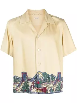 BODE рубашка с короткими рукавами и графичным принтом, нейтральный цвет