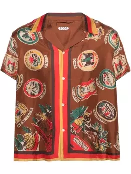 BODE шелковая рубашка State Seal, коричневый