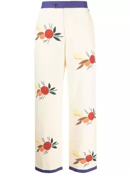 BODE укороченные брюки с нашивками, нейтральный цвет