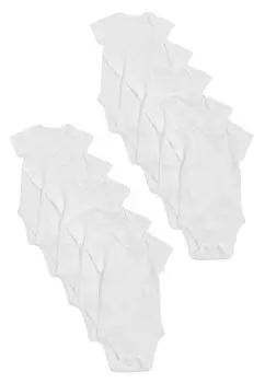 Боди 10PK PURE COTTON SHORT SLEEVE BODYSUITS Marks & Spencer, цвет white