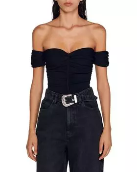 Боди Agittaire с открытыми плечами Sandro, цвет Black