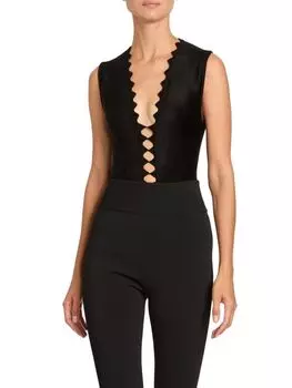 Боди Alaïa без рукавов с вырезами, черный