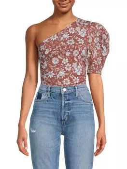 Боди эластичной вязки с цветочным принтом Somethin' Bout You Free People, цвет Java Combo