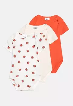 Боди AMERICAN COLLAR SHORT SLEEVES 3 PACK DIM, цвет white/red/beige