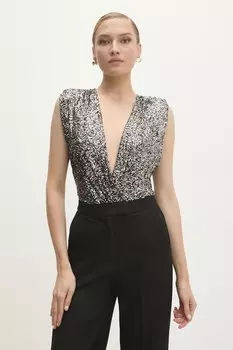 Боди Answear.Lab, серебряный