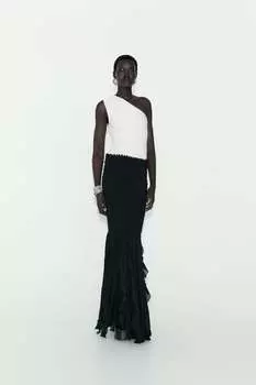 Боди асимметричного форма ZARA, белый