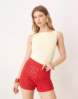 Боди ASOS DESIGN с бесшовным вырезом лодочкой лимонного цвета