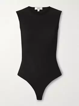 Боди Aura из эластичного джерси Agolde, черный