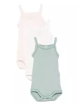 Боди ажурной вязки (набор из трех штук) Petit Bateau, розовый