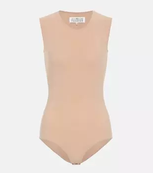 Боди без рукавов из эластичного джерси MAISON MARGIELA, нейтральный
