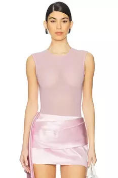 Боди без рукавов из пауэр-меша Alex Perry, ice pink