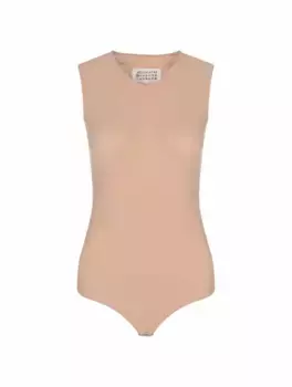 Боди без рукавов Maison Margiela, бежевый