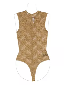 Боди без рукавов с кружевом от Alex Perry, зеленый