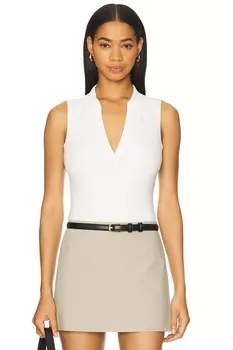 Боди без рукавов с V-образным вырезом Commando, white