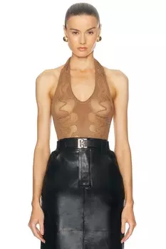 Боди без рукавов Saint Laurent, цвет Noisette