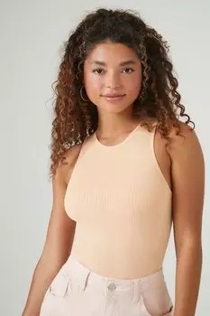 Боди без рукавов в рубчик Forever 21