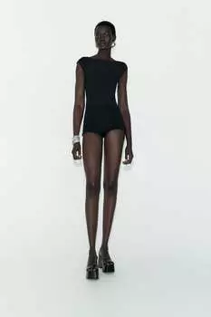 Боди без рукавов ZARA, черный