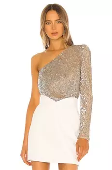 Боди Camila Coelho Kasia Embellished, цвет Iridescent Nude