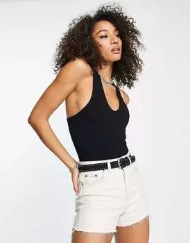 Боди черного цвета с ремешком Edited