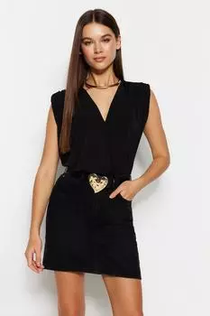 Боди - Черный - Приталенный крой Trendyol, черный