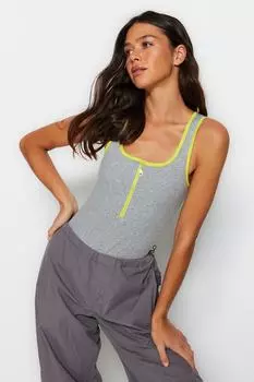 Боди - Черный - Приталенный крой Trendyol, черный