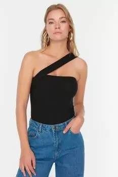 Боди - Черный - Приталенный крой Trendyol, черный