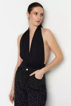 Боди - Черный - Приталенный Trendyol, черный