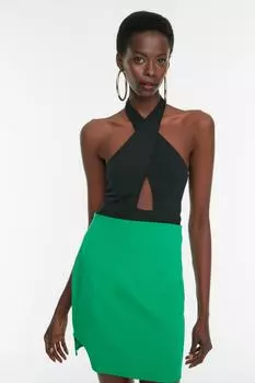 Боди - Черный - Приталенный Trendyol, черный