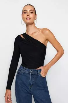 Боди - Черный - Приталенный Trendyol, черный