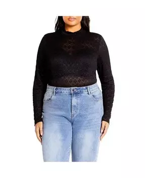 Боди Constance Plus Size CITY CHIC, черный