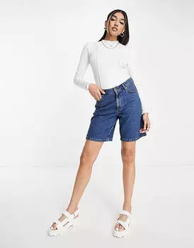 Боди цвета слоновой кости с деталями салата Miss Selfridge