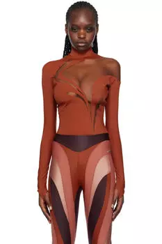 Боди цвета загара Swirly Mugler