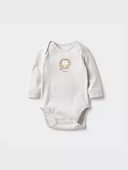 Боди детское с длинным рукавом Uniqlo, цвет 02 серый