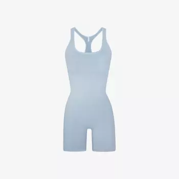 Боди для активного отдыха со спинкой-борцовкой из эластичной хлопковой смеси Skims, синий