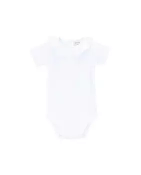 Боди для девочки из органического хлопка с оборками на шее Knot, белый