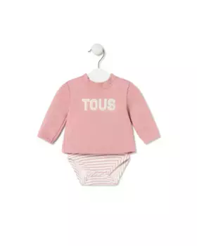 Боди для девочки с хлопковой футболкой с эффектом 2-в-1 Tous, розовый