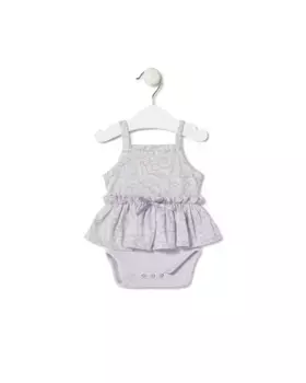 Боди для девочки с хлопковой юбкой с буквами и Bold Bear Tous, сиреневый
