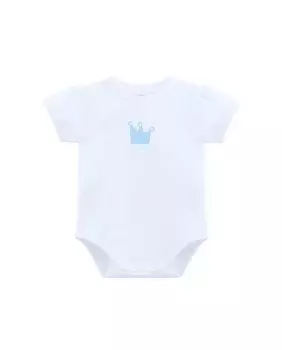 Боди для девочки с короткими рукавами и рисунком спереди Knot, белый