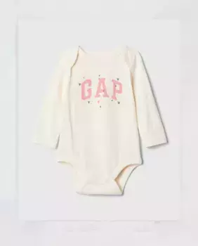 Боди для девочки с принтом логотипа Gap, белый