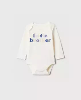 Боди для девочки с принтом спереди Gap, белый