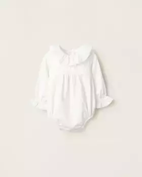 Боди для девочки с рюшами и кружевом Zippy, белый