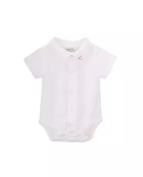 Боди для мальчика из органического хлопка с вышитым воротником Knot, белый