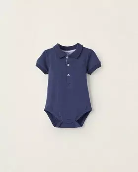 Боди для мальчика с короткими рукавами и деталями из Оксфорда Zippy, темно-синий