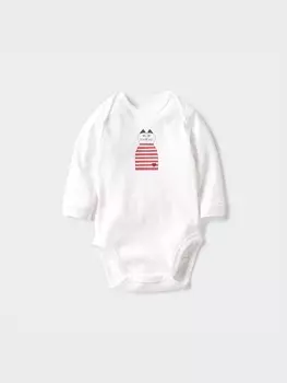 Боди для малышас длинным рукавом Uniqlo, цвет 00 белый