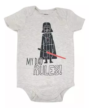 Боди для малышей «Звездные войны» Дарт Вейдер Йода для новорожденных и новорожденных Star Wars, белый