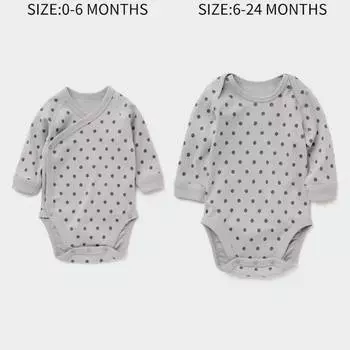 Боди для новорожденных Uniqlo Joy Of Print Dotted, серый